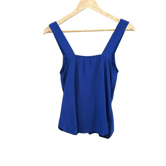 Amanda Uprichard Women's Blue Silk Sleeveless Top Designer Blouse EUC - Picture 3 of 5
